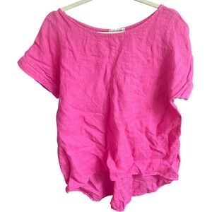 TERZO‎ MILLENNIO Italian linen Short Sleeve Top S